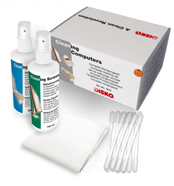 Complete cleaning kits for PCs, terminals, telephones, printer, etc. 